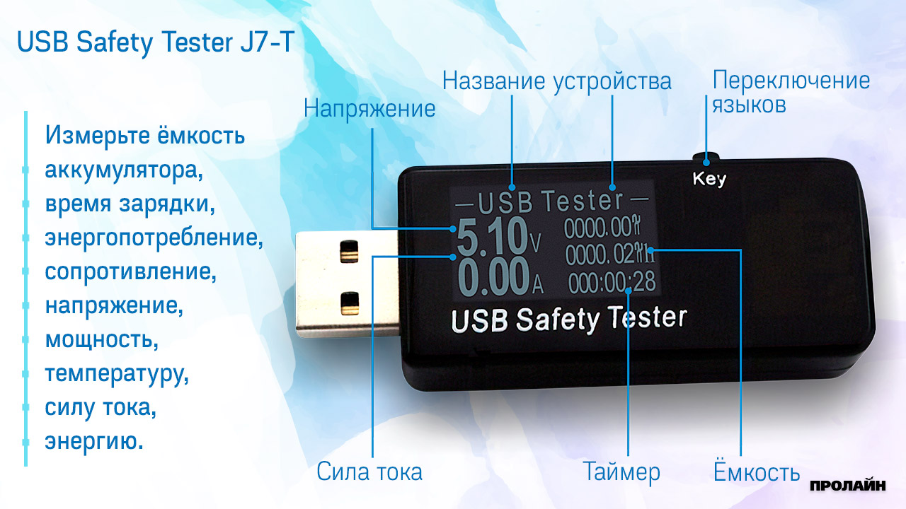 Тестер USB Safety Tester J7-T