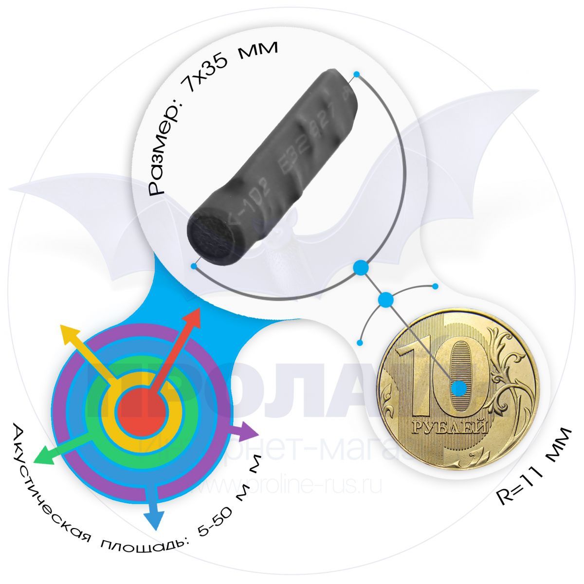 Миниатюрный активный микрофон для видеосистем MIC-805AB