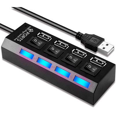 USB HUB 4PS черный