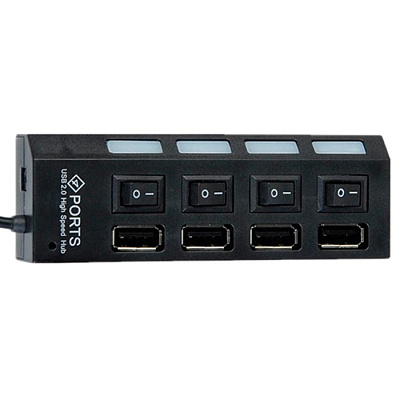 USB HUB 4PS черный