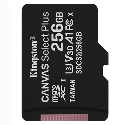 256Gb microSD C10 Kingston с адаптером