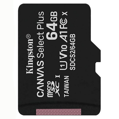 64Gb microSD C10 Kingston с адаптером